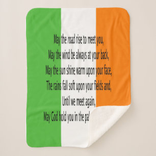 Irish Bessing Sherpa Blanket Deken