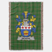 Irish Bevens Coat of Arms Family Crest Ireland Deken (Voorkant Verticaal)