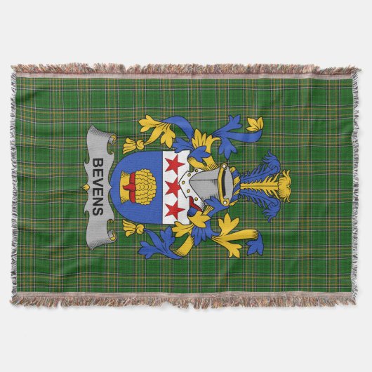 Irish Bevens Coat of Arms Family Crest Ireland Deken (Voorkant)