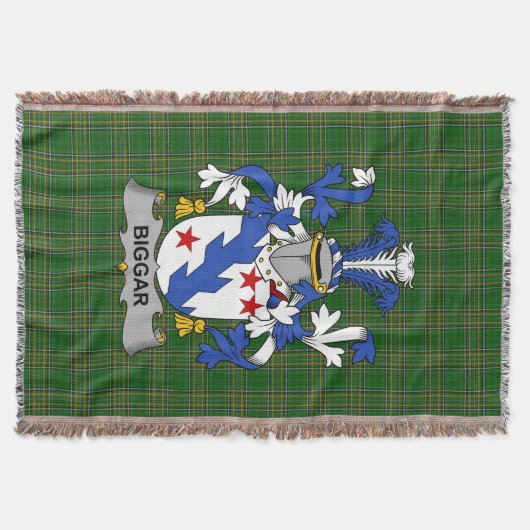 Irish Biggar Coat of Arms Family Crest Ierland Deken (Voorkant)