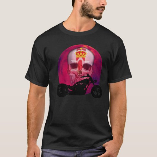 Irish Biker Skull T-shirt (Voorkant)