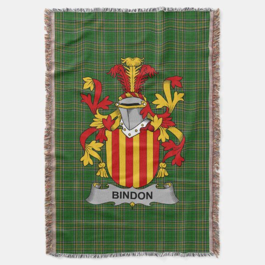 Irish Bindon Coat of Arms Family Crest Ireland Deken (Voorkant Verticaal)