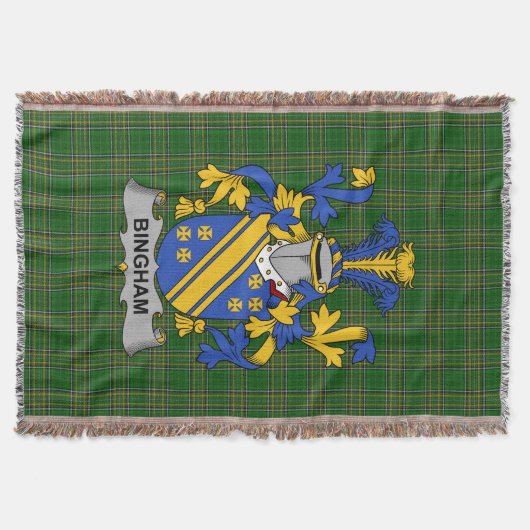 Irish Bingham Coat of Arms Family Crest Ireland Deken (Voorkant)