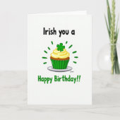 Irish Birthday Cupcake Card Kaart (Voorkant)