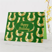 Irish Birthday Gold Hoefijzers St. Patricks Day Kaart (Gele Bloem)