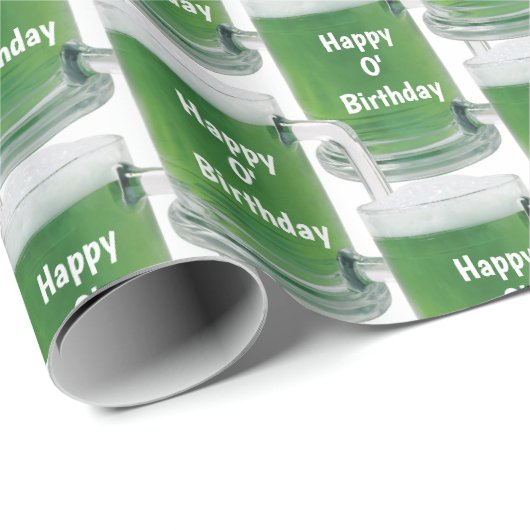 Irish Birthday Green Beer Cadeaupapier (Rol Hoek)