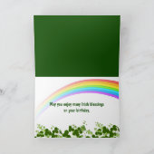 Irish Birthday Leprechauns in Shamrocks Kaart (Binnen)