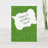 Irish Birthday With Name In Shamrocks Kaart (Voorkant)