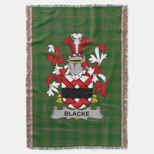 Irish Black Coat of Arms Family Crest Ireland Deken (Voorkant Verticaal)