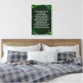 Irish Blessin - Shamrock Design Canvas Afdruk (Insitu (Slaapkamer))