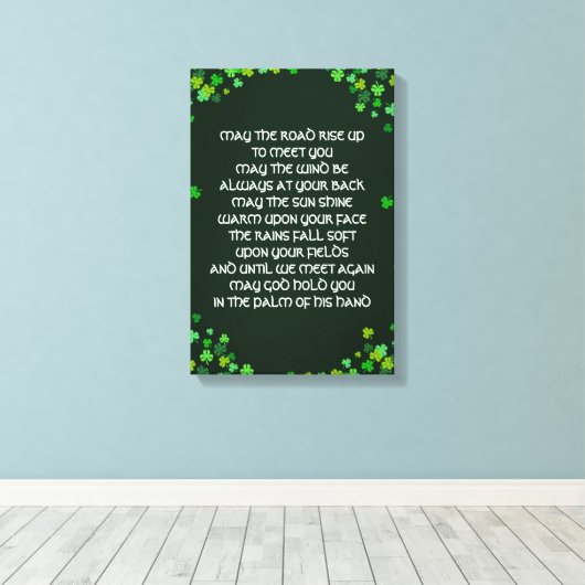 Irish Blessin - Shamrock Design Canvas Afdruk (Insitu (Houten vloer))