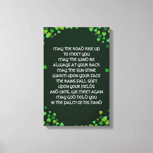 Irish Blessin - Shamrock Design Canvas Afdruk (Voorkant)
