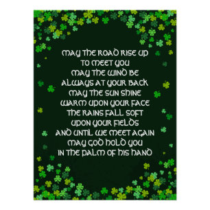 Irish Blessin - Shamrock Design Perfect Poster