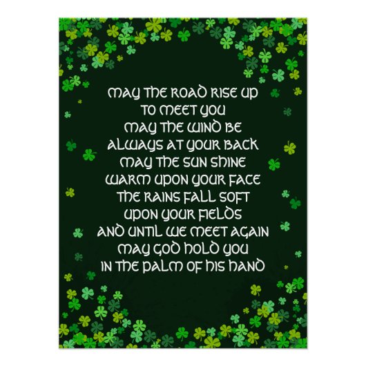 Irish Blessin - Shamrock Design Perfect Poster (Voorkant)