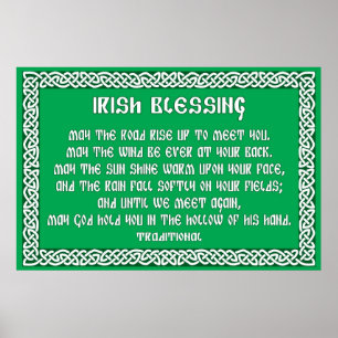 Irish Blessing 1 in Celtic Knot Lijst Poster