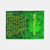 Irish Blessing Add Family Name Fleece Deken (Voorkant (Horizontaal))
