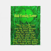 Irish Blessing Add Family Name Fleece Deken (Voorkant)