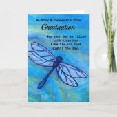 Irish Blessing Afstuderen Brave Blue Dragonfly Kaart (Voorkant)