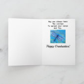 Irish Blessing Afstuderen Brave Blue Dragonfly Kaart (Binnen)