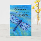Irish Blessing Afstuderen Brave Blue Dragonfly Kaart (Gele Bloem)