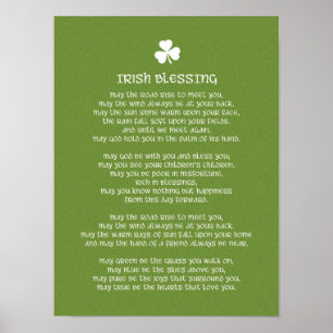Irish Blessing and Shamrock Poster