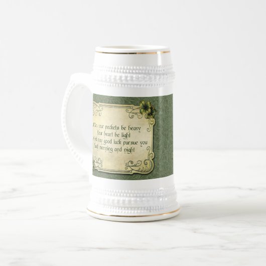 Irish Blessing and Shamrocks Bierpul (Voorkant links)