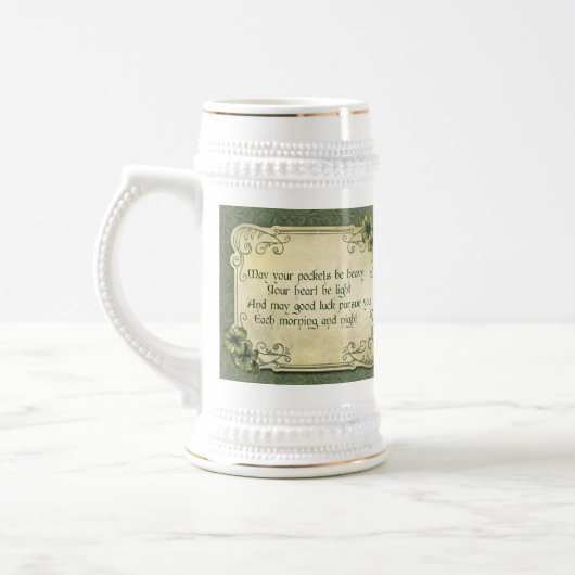  Irish Blessing and Shamrocks Bierpul (Links)