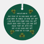 Irish Blessing and Shamrocks Green Typography Glas Ornament (Achterkant)