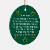 Irish Blessing and Shamrocks Green Typography Keramisch Ornament (Rechts)