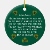 Irish Blessing and Shamrocks Green Typography Keramisch Ornament (Achterkant)