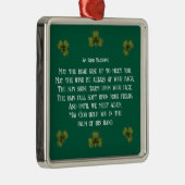 Irish Blessing and Shamrocks Green Typography Metalen Ornament (Rechts)