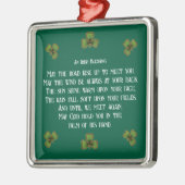 Irish Blessing and Shamrocks Green Typography Metalen Ornament (Links)
