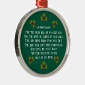 Irish Blessing and Shamrocks Green Typography Metalen Ornament (Rechts)