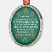 Irish Blessing and Shamrocks Green Typography Metalen Ornament (Links)