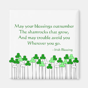 Irish Blessing and Shamrocks Magneet