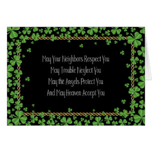 Irish Blessing and Shamrocks Toast