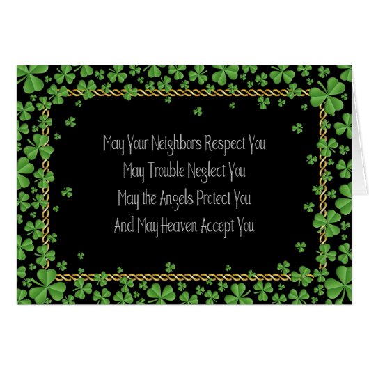 Irish Blessing and Shamrocks Toast (Voorkant Horizontaal)