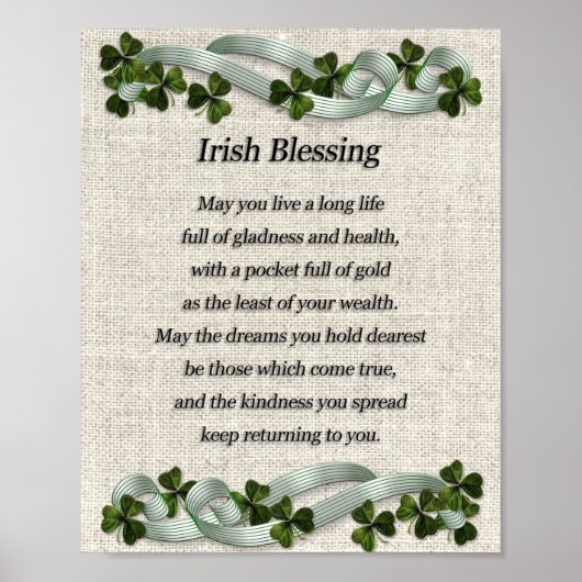 Irish Blessing Art Foam Board Poster (Voorkant)