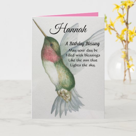 Irish Blessing Birthday  kolibrievleugels Kaart (Gele Bloem)