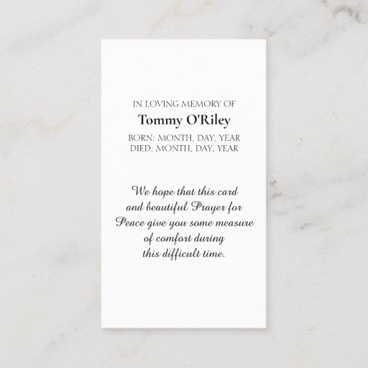 Irish Blessing Blauw Rood Groen Sinaasappel Geel Visitekaartje (Achterkant)