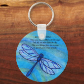 Irish Blessing Blue Dragonfly Inspirerend Quote Sleutelhanger (Voorkant)