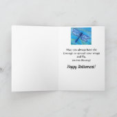 Irish Blessing Blue Dragonfy Moed Pensioen Kaart (Binnen)