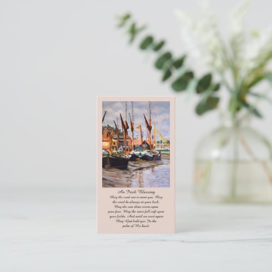 Irish Blessing Blue Purple Green Orange Prayer Visitekaartje (Staand voorkant)