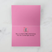 Irish Blessing Borstkanker Roze lint Blauwe Vogel Kaart (Binnen)