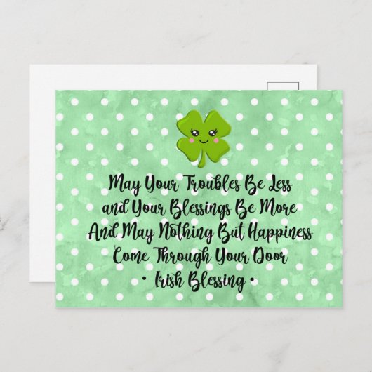 Irish Blessing Briefkaart (Voorkant / Achterkant)