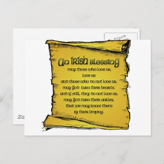 Irish Blessing Briefkaart (Voorkant / Achterkant)