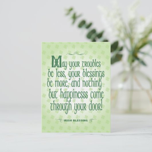Irish Blessing Briefkaart (Staand voorkant)