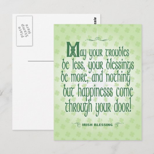Irish Blessing Briefkaart (Voorkant / Achterkant)