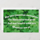 Irish Blessing Briefpapier (Voorkant / Achterkant)