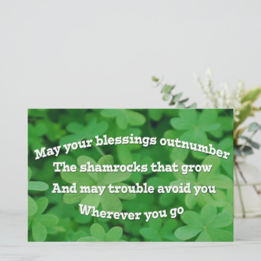 Irish Blessing Briefpapier (Staand voorkant)